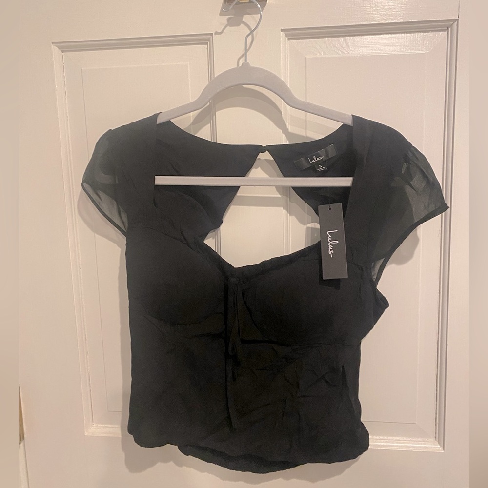 Lulus Dream Date Black Bustier Backless Top